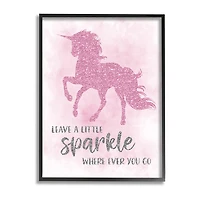 Stupell Industries Leave A Little Sparkle Unicorn Framed Print