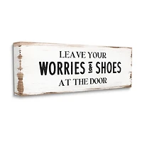 Stupell Industries Leave Worries And Shoes At Door Canvas Art