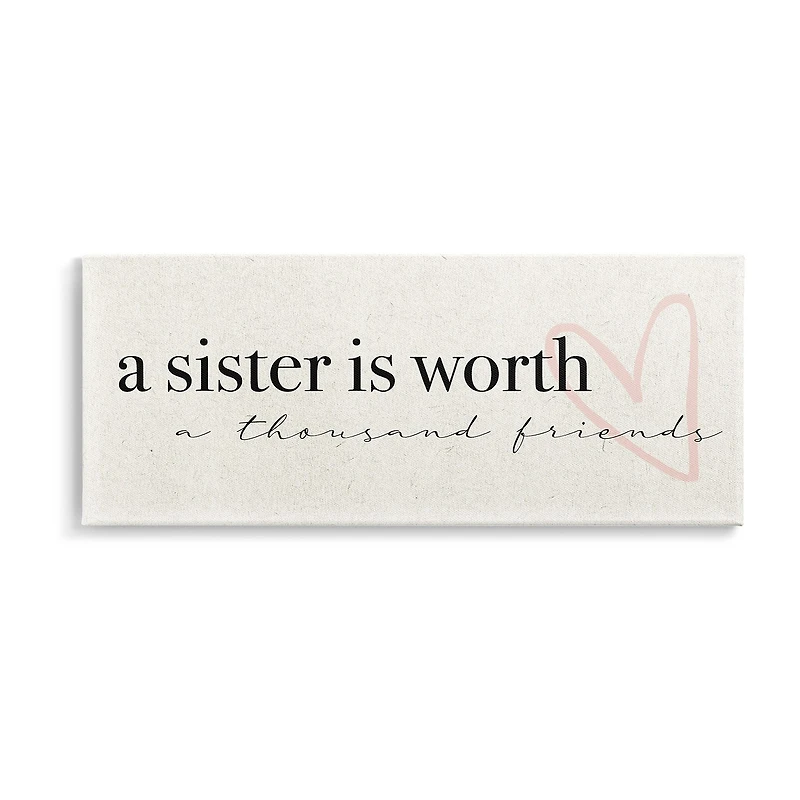 Stupell Industries A Sister Is Worth Thousand Friends Canvas Art