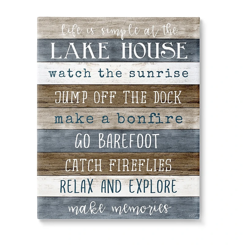 Stupell Industries Life Is Simple Lake House List Canvas Art