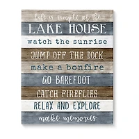 Stupell Industries Life Is Simple Lake House List Canvas Art