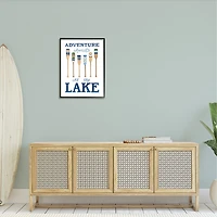 Stupell Industries Adventure Awaits At Lake Oars Phrase Framed Print