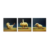 Stupell Industries Funny Yoga Chick Trio 3-pc. Wall Art Set
