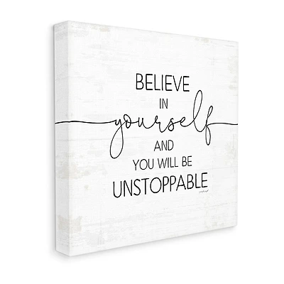 Stupell Industries Believe In Yourself Inspirational Canvas Art