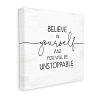 Stupell Industries Believe In Yourself Inspirational Canvas Art