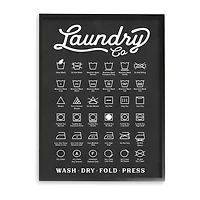 Stupell Industries Laundry Business Symbols Chart Framed Print