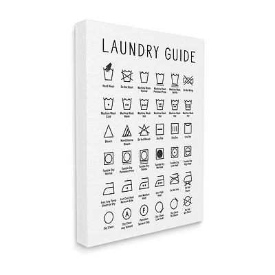 Stupell Industries Minimal Laundry Guide Canvas Art