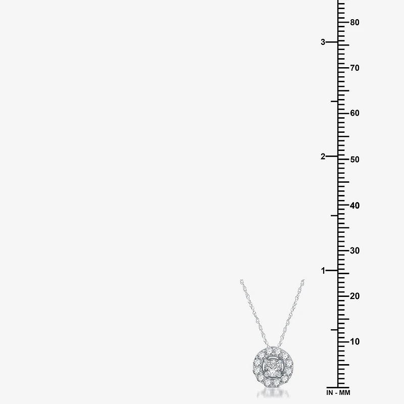 Yes, Please! Womens Lab Created White Sapphire Sterling Silver 18 Inch Pendant Necklace