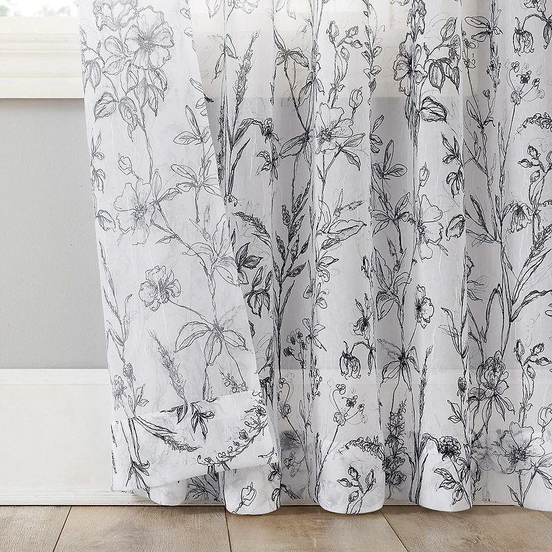 No 918 Ambree Rod Pocket Sheer Single Curtain Panel