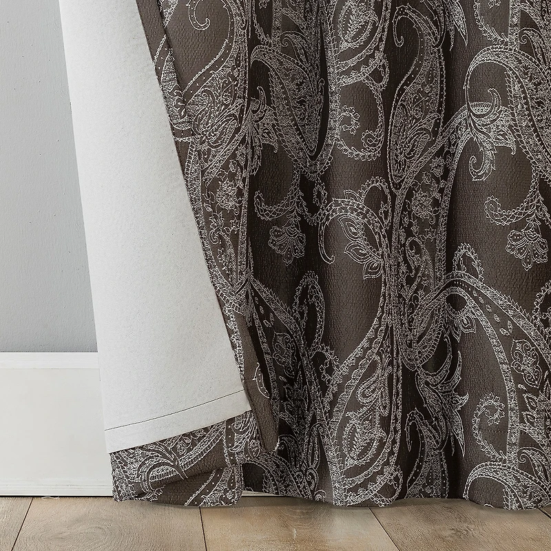 Sun Zero Pedra Back Tab 100% Blackout Single Curtain Panel