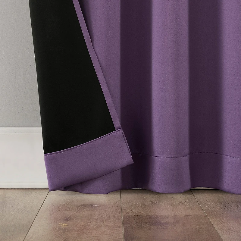 Sun Zero Rianna Rod Pocket 100% Blackout Single Curtain Panel