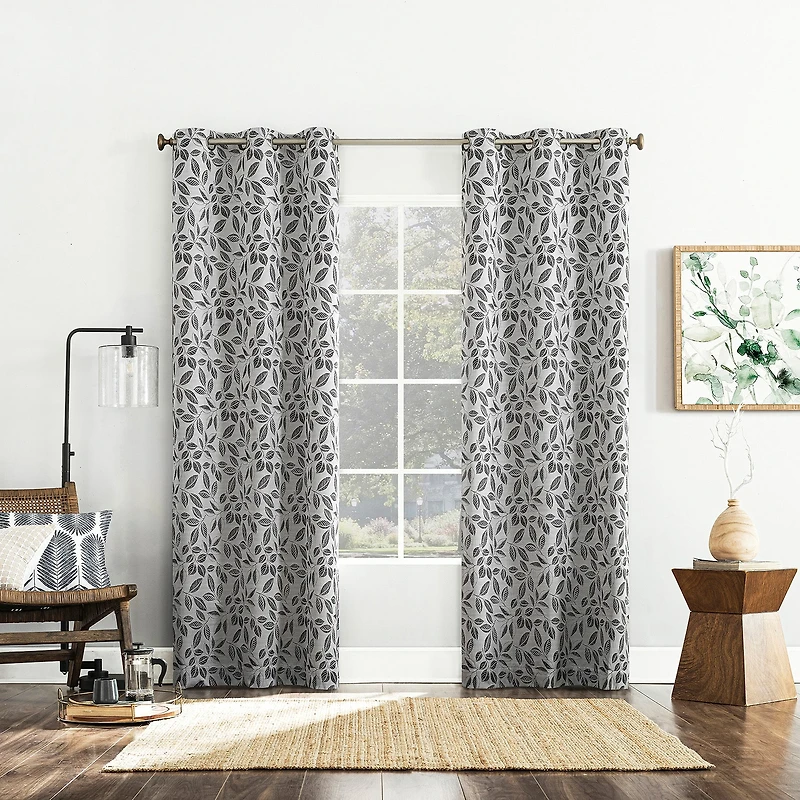 Sun Zero Satti Grommet Top 100% Blackout Single Curtain Panel
