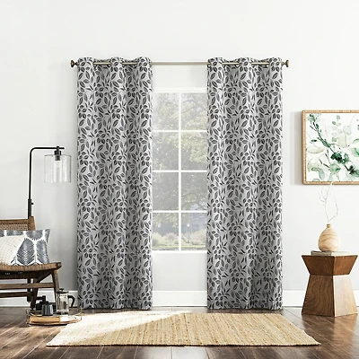 Sun Zero Satti Grommet Top 100% Blackout Single Curtain Panel
