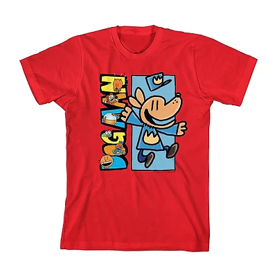 Dog Man Little & Big Kid Boys Crew Neck Short Sleeve Relaxed Fit Graphic T-Shirt