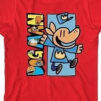 Dog Man Little & Big Kid Boys Crew Neck Short Sleeve Relaxed Fit Graphic T-Shirt