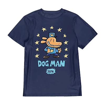 Dog Man Little & Big Kid Boys Crew Neck Short Sleeve Relaxed Fit Graphic T-Shirt