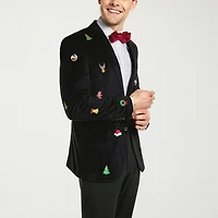 Opposuits Christmas Embroidered Mens Slim Fit Blazer