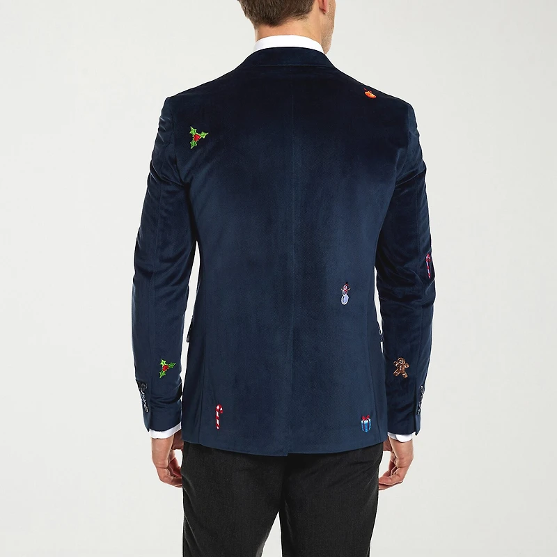 Opposuits Christmas Embroidered Mens Slim Fit Blazer