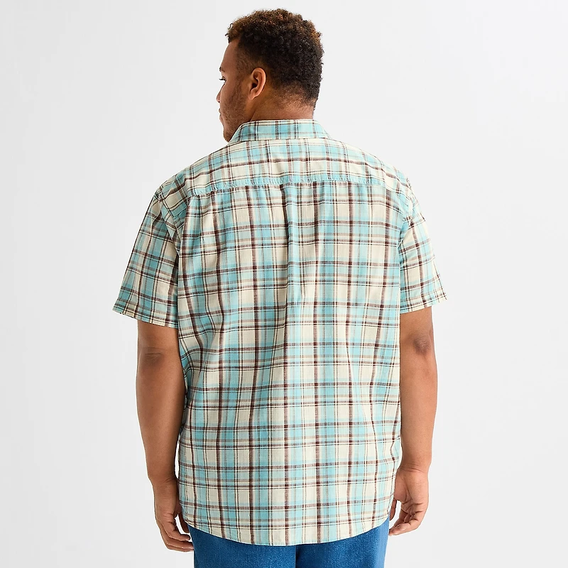 mutual weave Mens Short Sleeve Classic Fit Big and Tall Button-Down Shirt
