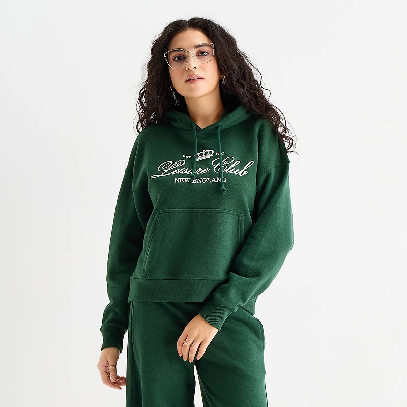 Arizona Womens Juniors Long Sleeve Fleece Active Hoodie