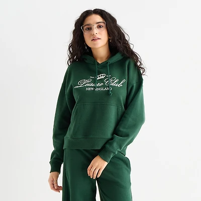 Arizona Womens Juniors Long Sleeve Fleece Active Hoodie