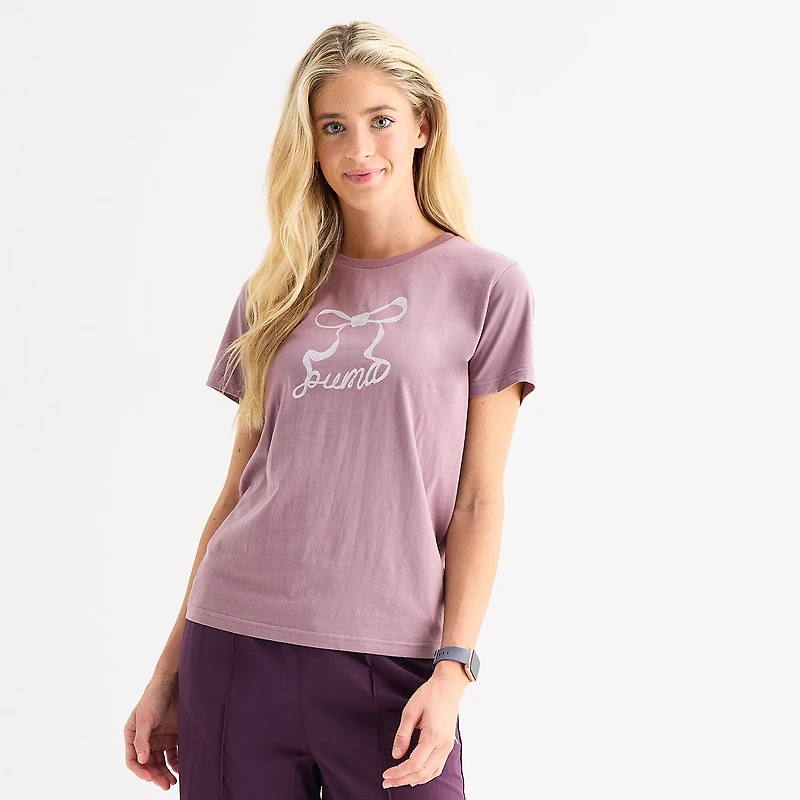 PUMA Womens Crew Neck Short Sleeve Active T-Shirt