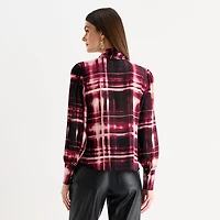 Worthington Womens V Neck Long Sleeve Blouse