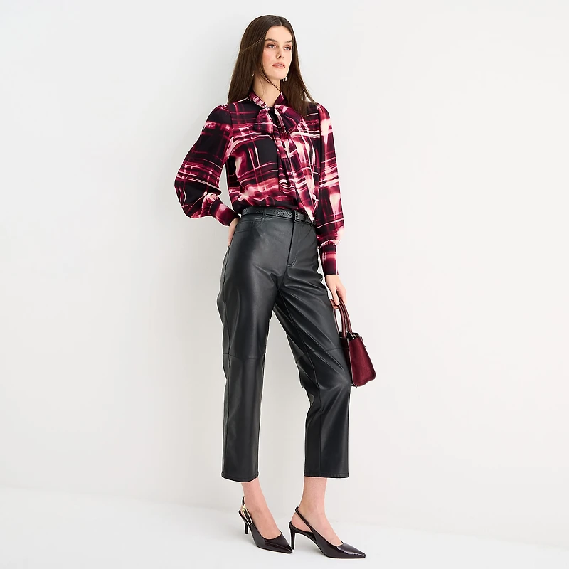 Worthington Womens V Neck Long Sleeve Blouse