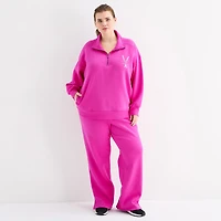 Xersion Womens Oversized Super Soft Fleece Half Zip Pullover Plus