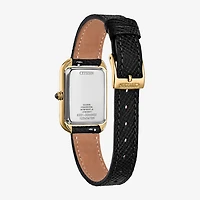 Citizen Womens Black Leather Strap Watch Em1192-01e