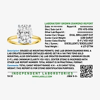 Bridal Addiction Womens 4 1/7 Ct. T.W. Lab Grown White Diamond 14K Gold Oval Solitaire Engagement Ring