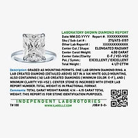 Bridal Addiction (E-F / Vs1-Vs2) Womens 4 1/7 Ct. T.W. Lab Grown White Diamond 14K Gold Rectangular Solitaire Engagement Ring