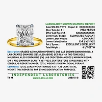 Bridal Addiction (E-F / Vs1-Vs2) Womens 4 1/7 Ct. T.W. Lab Grown White Diamond 14K Gold Rectangular Solitaire Engagement Ring