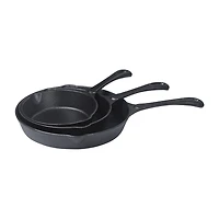 Commercial Chef Cast Iron 3-Piece Skillet