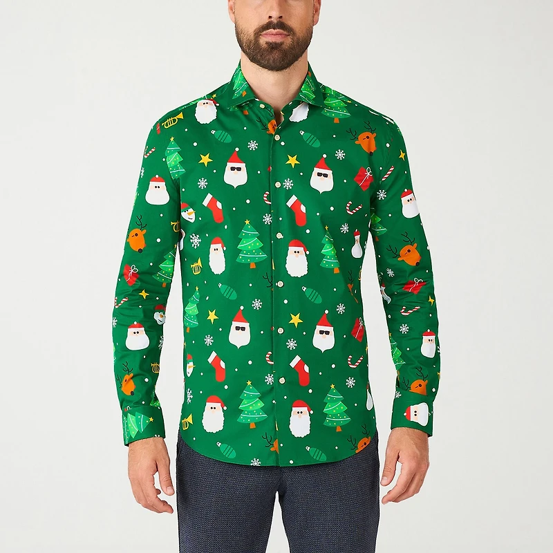 Opposuits Festive Mens Regular Fit Long Sleeve Dress Shirt