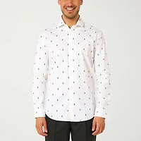 Suitmeister Christmas Trees Mens Regular Fit Long Sleeve Dress Shirt
