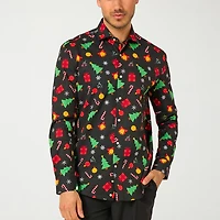 Opposuits Christmas Mens Regular Fit Long Sleeve Dress Shirt