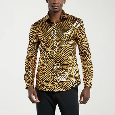 Opposuits Golden Geo Star Mens Regular Fit Long Sleeve Dress Shirt