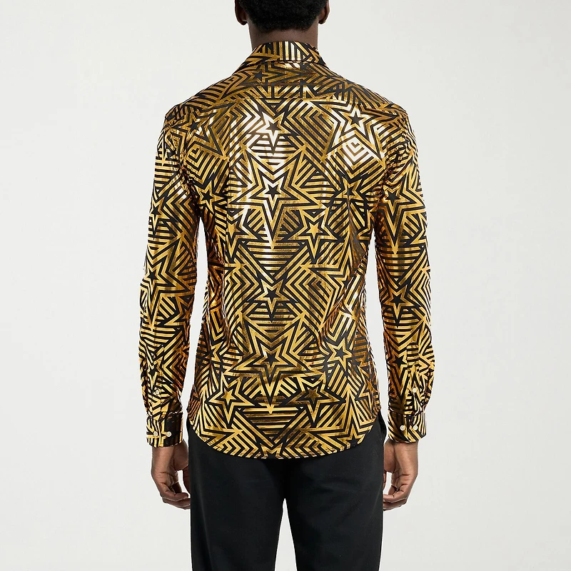 Opposuits Golden Geo Star Mens Regular Fit Long Sleeve Dress Shirt