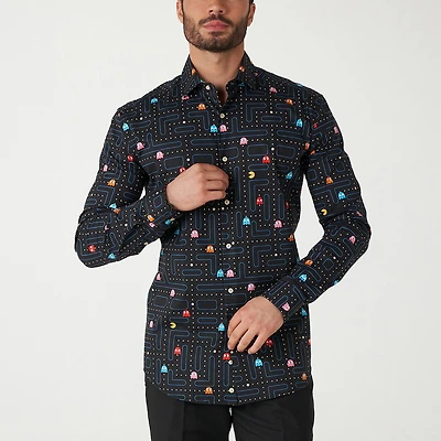 Opposuits Mens Regular Fit Pacman Long Sleeve Dress Shirt