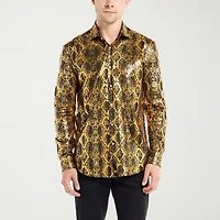 Opposuits Shiny Snake Mens Regular Fit Long Sleeve Dress Shirt