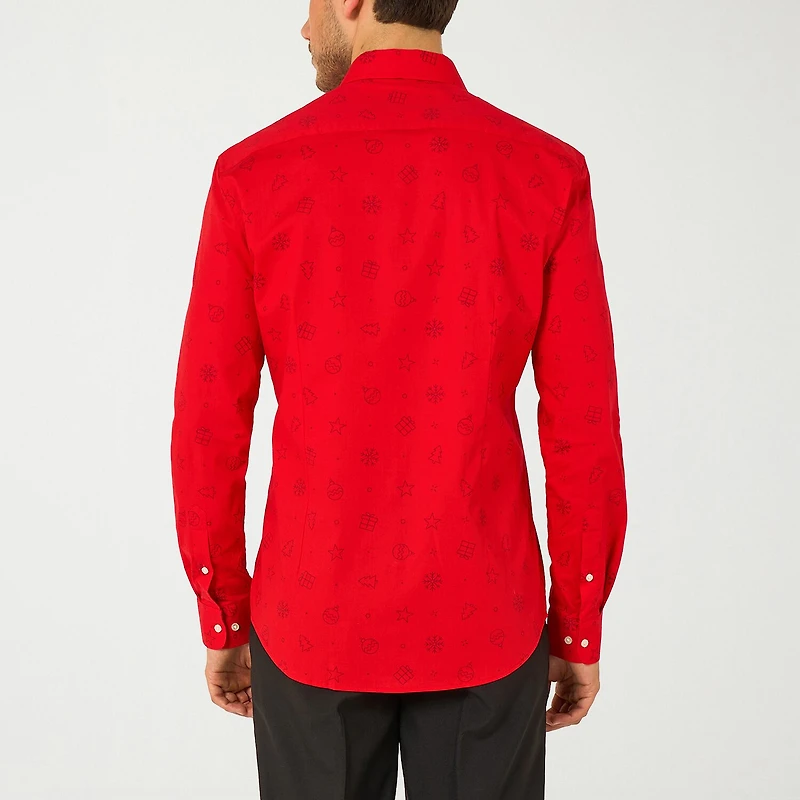 Opposuits Chirstmas Icons Mens Regular Fit Long Sleeve Dress Shirt