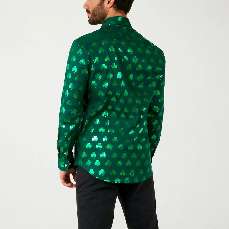 Opposuits Shiny Shamrock Mens Regular Fit Long Sleeve Dress Shirt