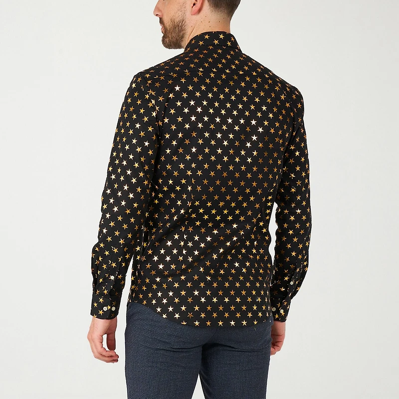Opposuits Shiny Polka Dot Mens Regular Fit Long Sleeve Dress Shirt