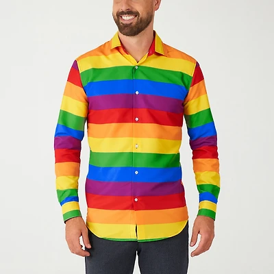 Suitmeister Rainbow Mens Regular Fit Long Sleeve Dress Shirt