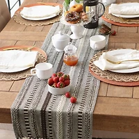 Design Imports Dark Brown Braided Stripe Table Runner