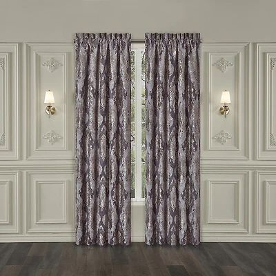 Five Queens Court Dominique Rod Pocket Energy Saving Light-Filtering Set of 2 Curtain Panel