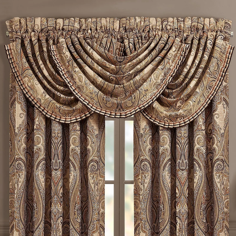 Queen Street Lakeview Rod Pocket Waterfall Valance