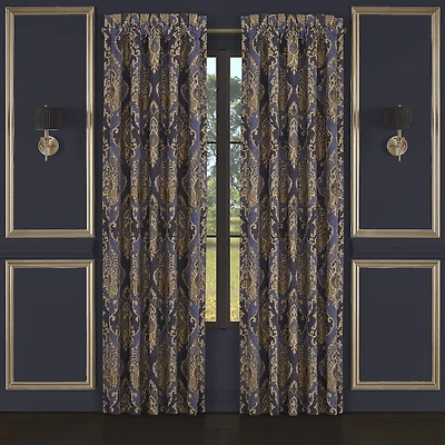 Five Queens Court Woodstock Rod Pocket Energy Saving Light-Filtering Set of 2 Curtain Panel