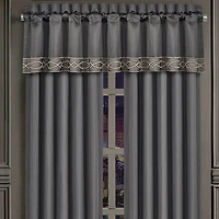 Queen Street Darwin Charcoal Rod Pocket Tailored Valance